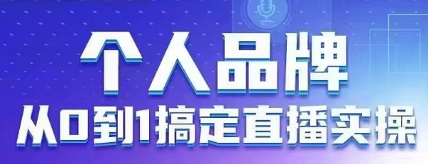 个人品牌：从0到1搞定直播实操，用直播为你的个人品牌赋能，六大实操板块，放大个人影响力