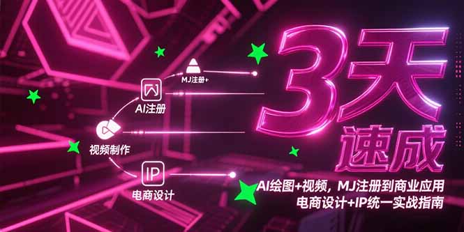 （15245期）3天速成AI绘图+视频，MJ注册到商业应用，电商设计+IP统一实战指南