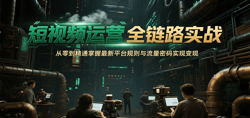 短视频运营全链路实战，从零到精通掌握最新平台规则与流量密码实现变现
