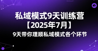 私域模式9天训练营【2025年7月】​9天带你理顺私域模式各个环节