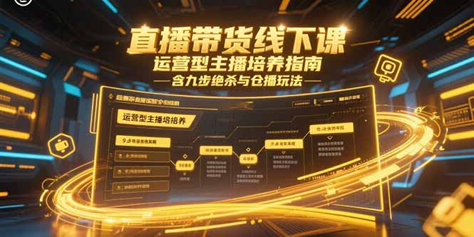 （15281期）直播带货线下课，运营型主播培养指南，含九步绝杀与仓播玩法