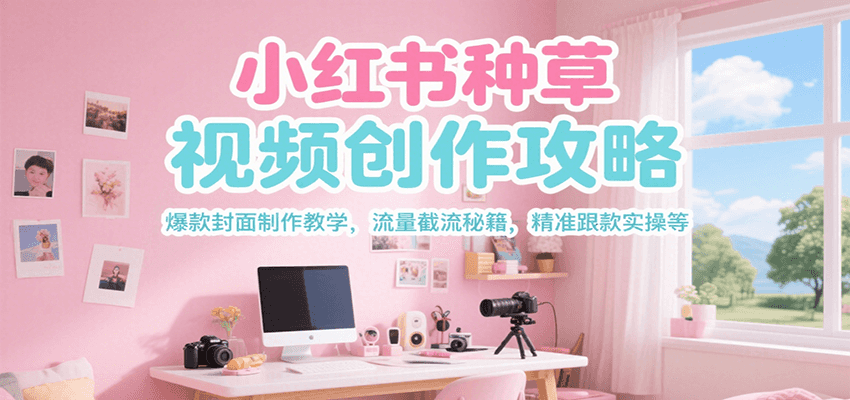 小红书种草视频创作攻略，爆款封面制作教学 ，流量截流秘籍 ，精准跟款实操等