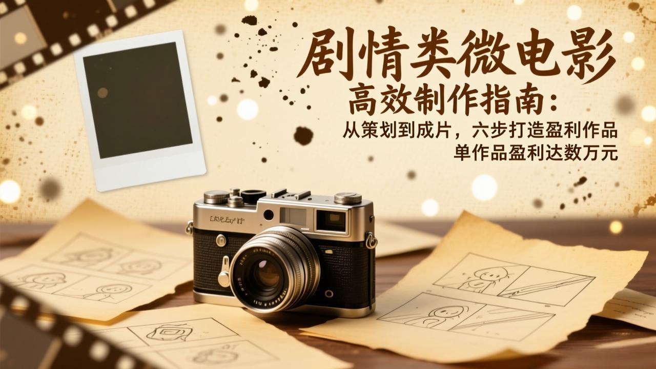 （17086期）剧情类微电影高效制作指南：从策划到成片，六步打造盈利作品，单作品盈利达数万元