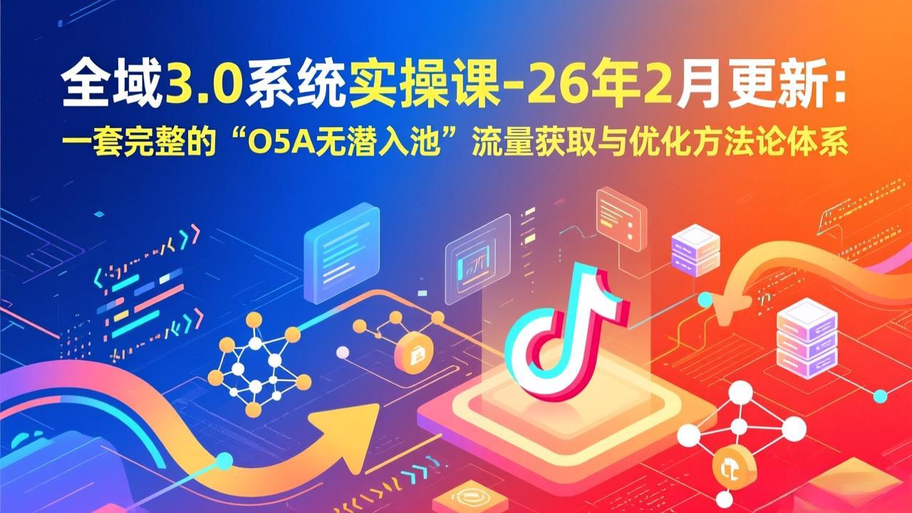 （17364期）全域3.0系统实操课-26年2月更新：一套完整的“O5A无潜入池”流量获取与优化方法论体系