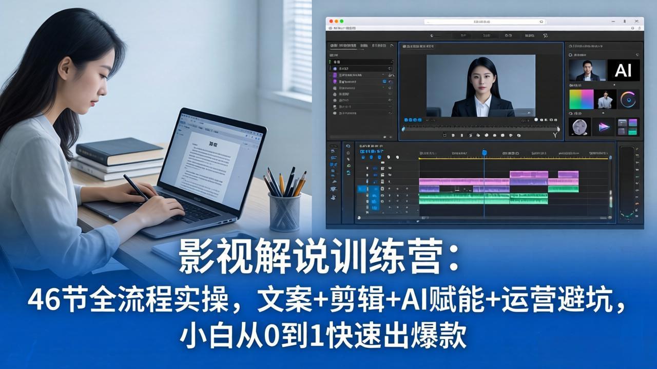 (18053期)影视解说特训营:46节全流程实操,文案+剪辑+AI赋能+运营避坑,小白从0到1快速出爆款