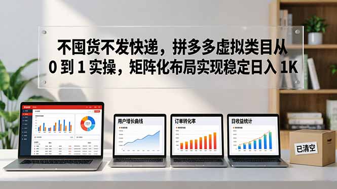 (17989期)不囤货不发快递,拼多多虚拟类目从 0 到 1 实操,矩阵化布局实现稳定日入 1K