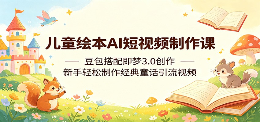 儿童绘本AI短视频制作课:豆包搭配即梦3.0创作,新手轻松制作经典童话引流视频