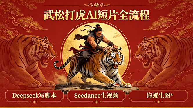（18370期）武松打虎AI短片全流程：Deepseek写脚本+Seedance生视频+海螺生图
