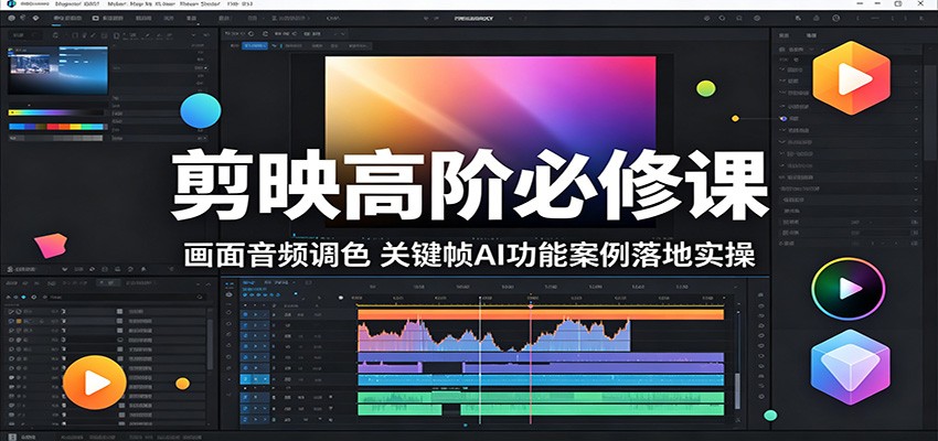 剪映高阶必修课:画面音频调色,关键帧AI功能案例落地实操
