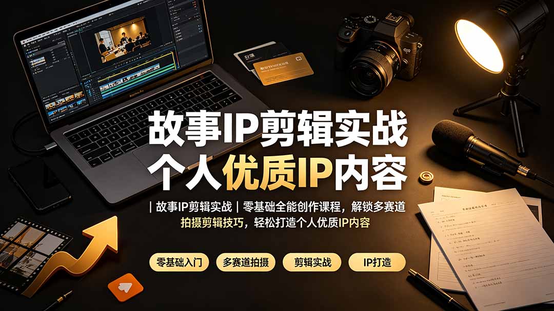 (19550期)故事IP剪辑实战|零基础全能创作课程,解锁多赛道拍摄剪辑技巧,轻松打造个人优质IP内容