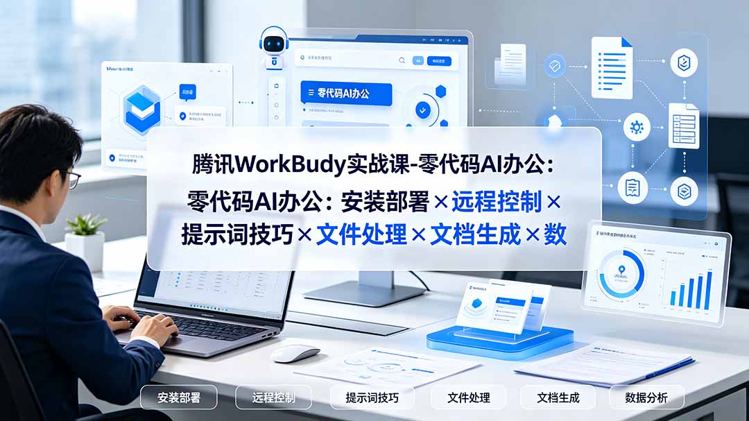 (19325期)腾讯WorkBuddy实战课-零代码AI办公:安装部署×远程控制×提示词技巧×文件处理×文档生成×数据分析